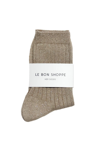 Her Socks - Modal Lurex in Ash Glitter