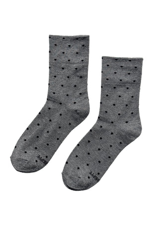 Polkadot Sneaker Socks in Charcoal/Black