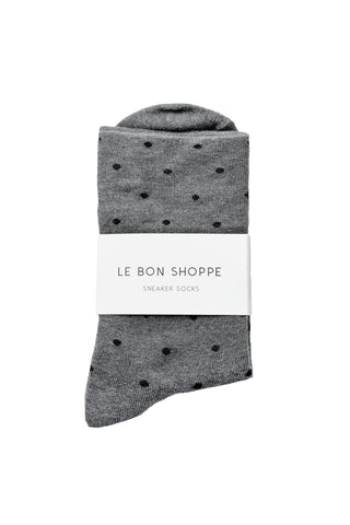 Polkadot Sneaker Socks in Charcoal/Black
