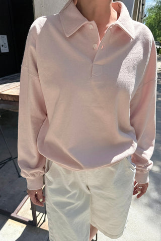 Polo Sweatshirt in Baby Pink