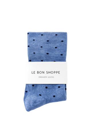 Sneaker Socks Blue/Navy Polkadot