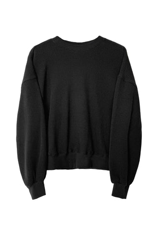 Waffle Core Sweatshirt in True Black