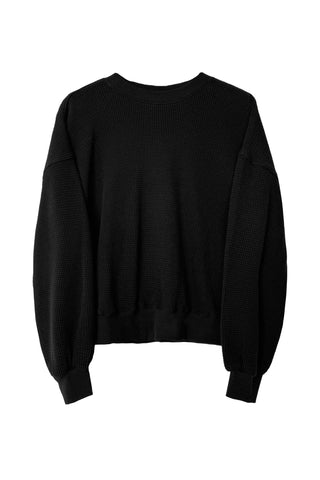 Waffle Core Sweatshirt in True Black