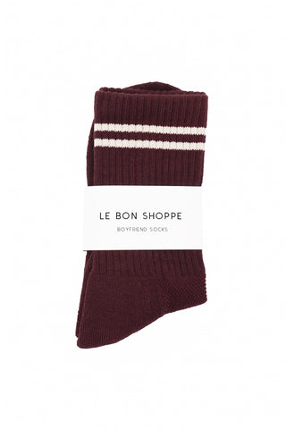 Boyfriend Socks in Maroon