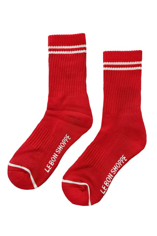 Boyfriend Socks in Red