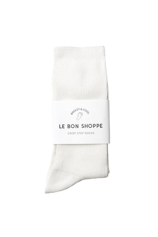 Crisp Step Socks in White