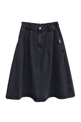 Farm Girl Skirt in Black Denim