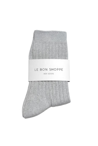 Her Socks - Modal Lurex in Silver