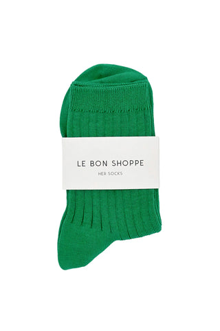Her Socks in Kelly Green