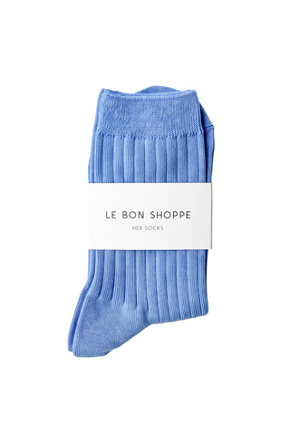 Her Socks in Periwinkle