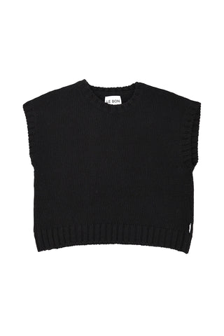 Pierre Cotton Sweater Top in Black