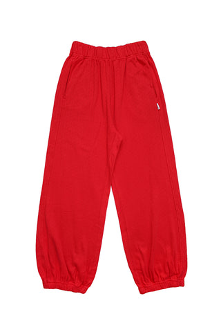 Pointelle Balloon Pants in Red Apple