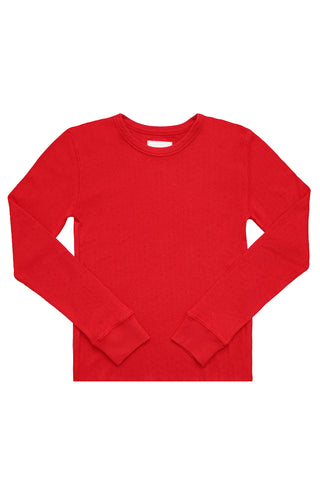 Pointelle Fundamental Tee in Red Apple