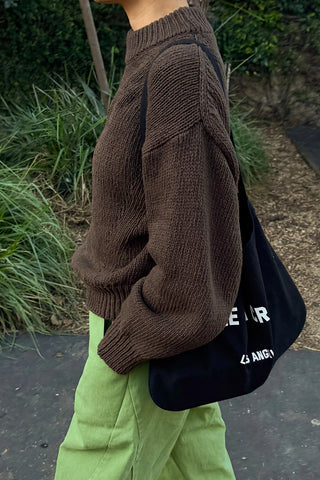 Zoe Cotton Sweater in Brown