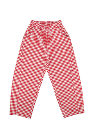 Gingham Arc Pants in Red