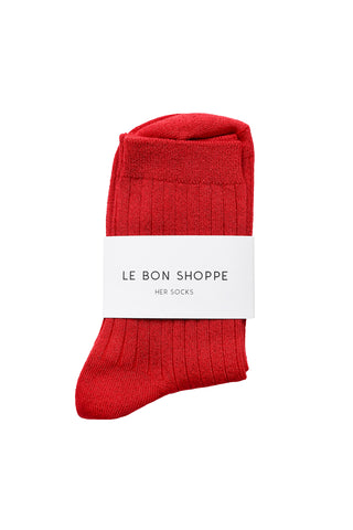 Her Socks - Modal Lurex in Ruby Glitter