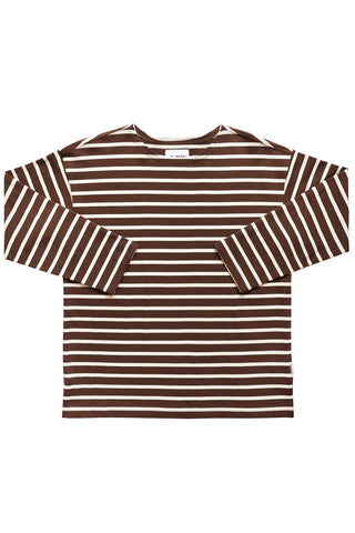 Marseille Top in White Stripe Coffee