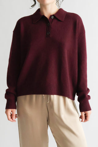 Lee Polo Sweater in Fig