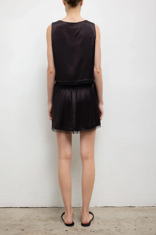 Barb Lace Mini Skirt in Chocolate