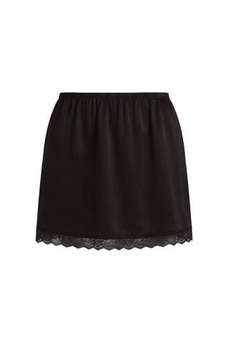 Barb Lace Mini Skirt in Chocolate