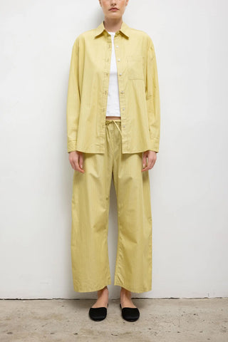 Yoshi Stripe Crop Drawstring Pant in Lemon/Chocolate