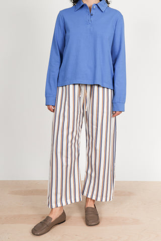 Margo Long Sleeve Polo in Bleuet