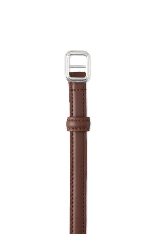 Georgia Slim Belt in Silver Chocolate Brown