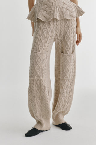 Bryndis Knit Trousers in Sand
