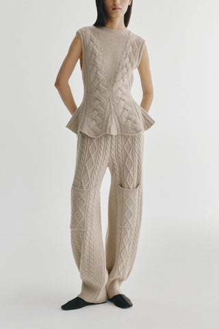 Bryndis Knit Trousers in Sand