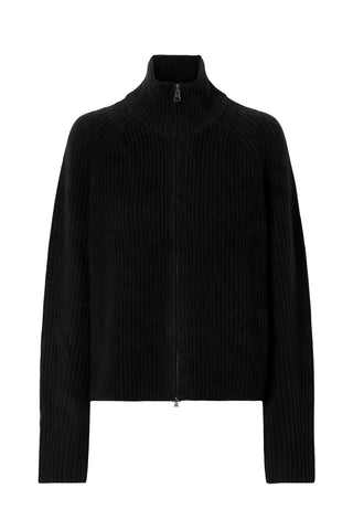 Sadie Zip Cardigan in Black