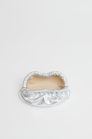 Mini Cloud Clutch in Silver