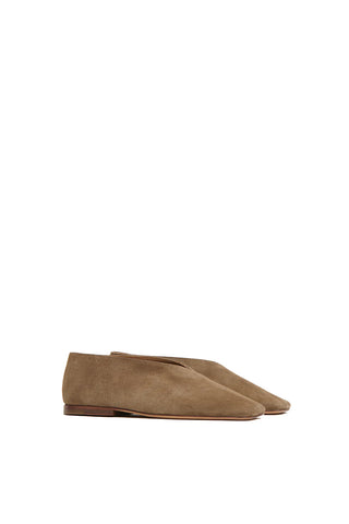 Suede Square Soft V Flat in Anise