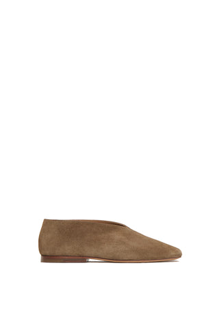 Suede Square Soft V Flat in Anise