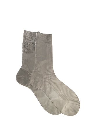 One Ribbed Laminated Socks in Grey