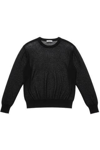 Semi Sheer Linen Blend Top in Black