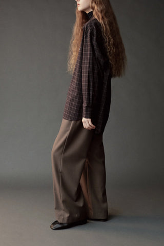 Oversized Plaid Shirt in Black