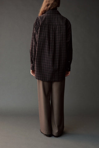 Oversized Plaid Shirt in Black
