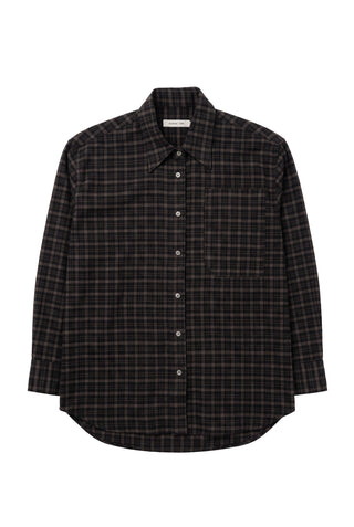 Oversized Plaid Shirt in Black