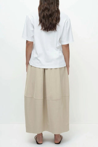 Balloon Midi Skirt in Beige