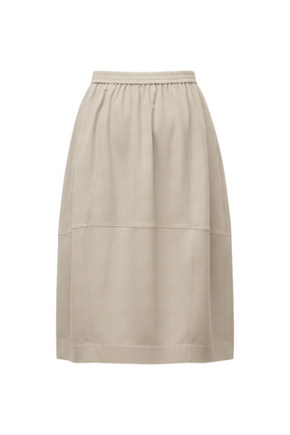 Balloon Midi Skirt in Beige