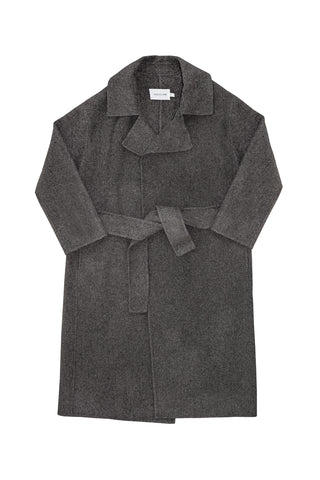 Belted Wool Coat in Brown