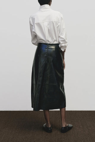 Faux Leather Skirt in Black