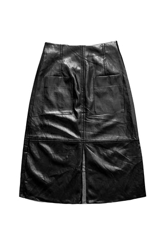 Faux Leather Skirt in Black