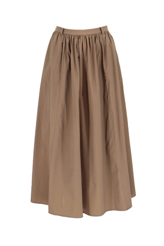 Gathered Maxi Skirt in Light Brown