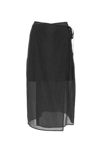 Organza Wrap Skirt in Black
