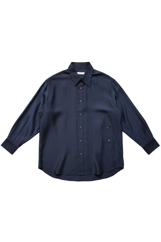 Semi Sheer Shirt in Navy