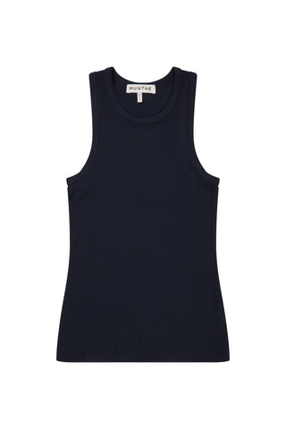 Peach Tank in Navy