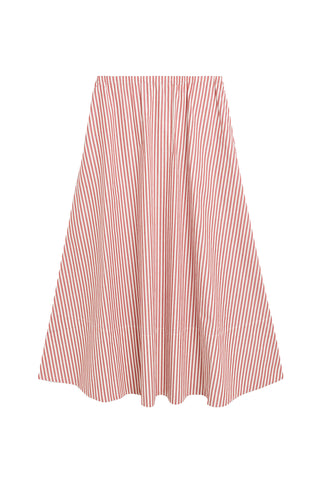 Pheobes Skirt in Red White Stripe