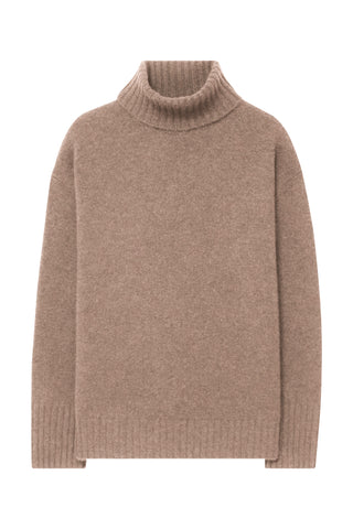 Cashmere Turtleneck in Heathered Brown