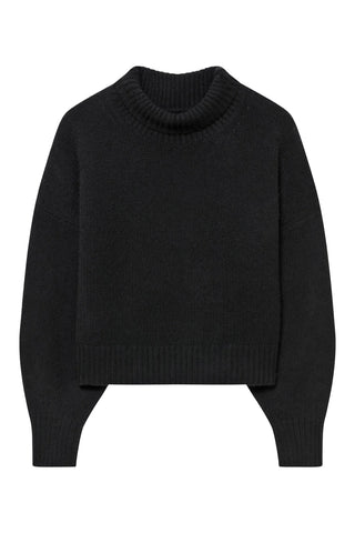 Luxe Cashmere Oversized Turtleneck in Black